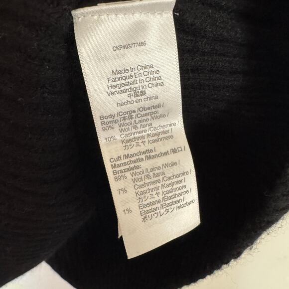 Madewell SoftWool Square-Neck Pullover Sweater Womens XL Black Knit Relaxed Fit - Picture 8 of 9